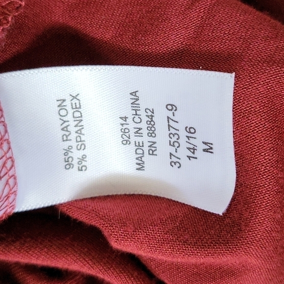 Roaman's asymmetrical dark red dramatic sleeve tunic - Picture 11 of 12